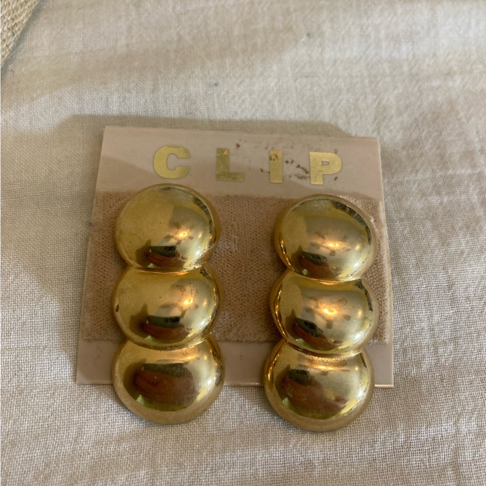 New Old‎ Stock Vintage Statement Chandelier Clip Earrings